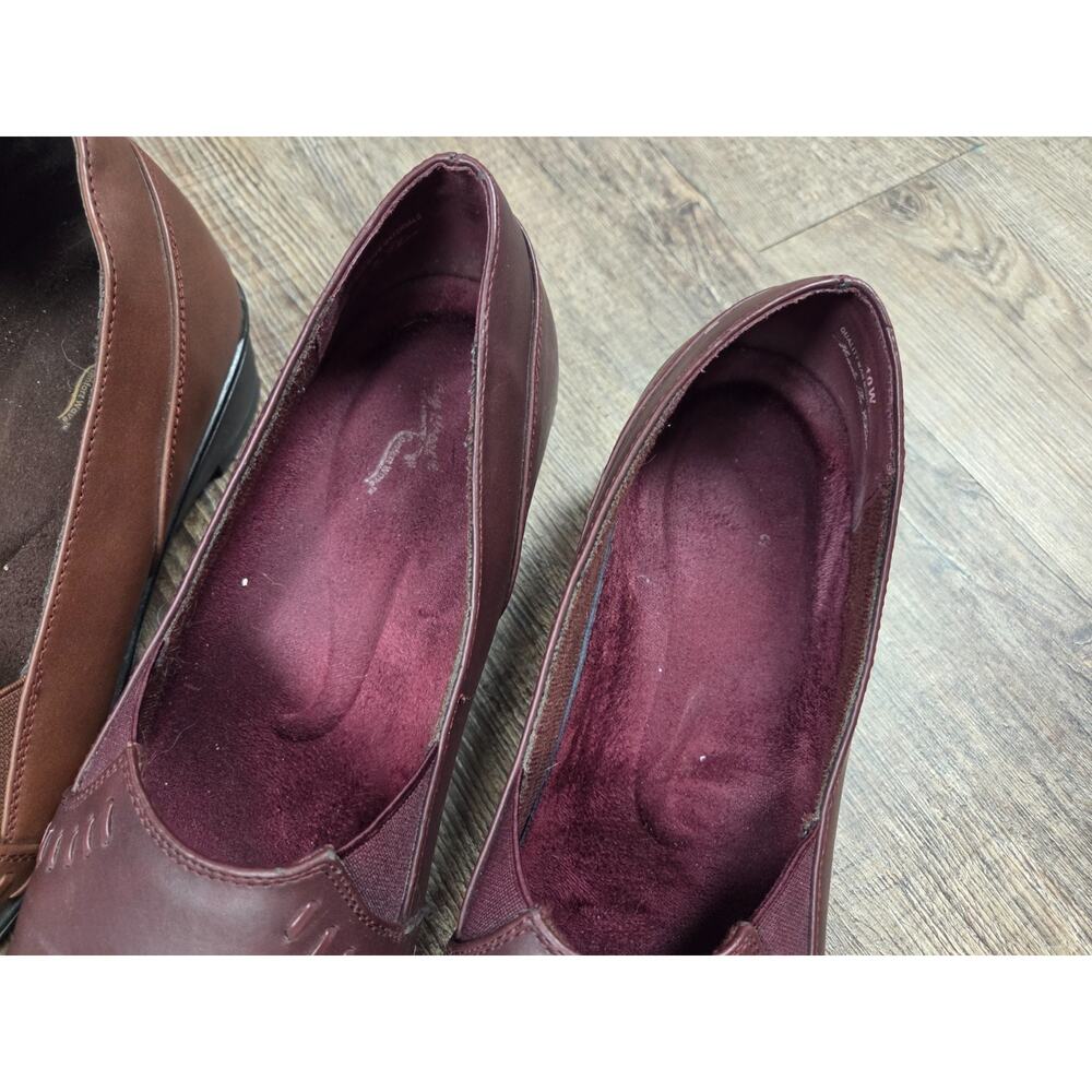 Easy Street Comfort Wear Wedge Heels Dark Red Brown Dress Shoes Size 10 - 2 Pair - Picture 3 of 10